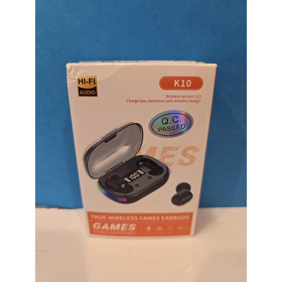 Earbuds V5.3 Wireless Bluetooth Earpods Headset  w/Charging Case Ear Buds Black - Picture 1 of 3